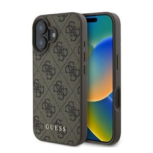 Guess 4G Classic Apple iPhone 16 Plus hátlap tok, barna