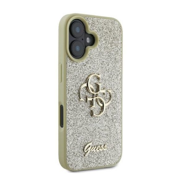 Guess Fixed Glitter Big 4G Apple iPhone 16 Plus hátlap tok, arany 