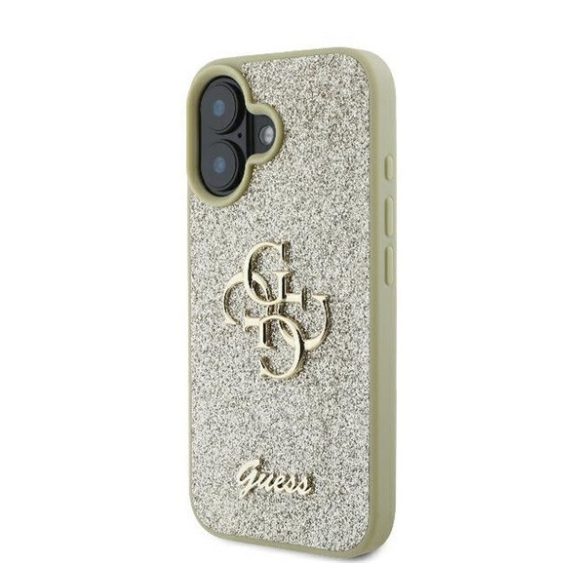 Guess Fixed Glitter Big 4G Apple iPhone 16 Plus hátlap tok, arany 