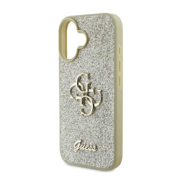 Guess Fixed Glitter Big 4G Apple iPhone 16 Plus hátlap tok, arany 