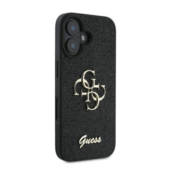 Guess Fixed Glitter Big 4G Apple iPhone 16 Plus hátlap tok, fekete