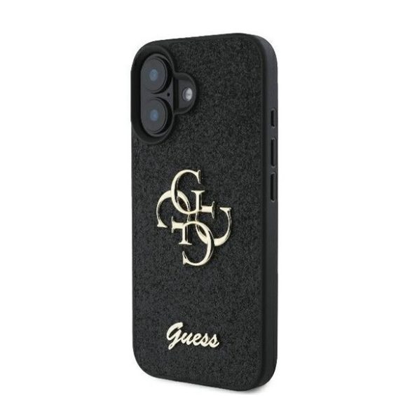 Guess Fixed Glitter Big 4G Apple iPhone 16 Plus hátlap tok, fekete