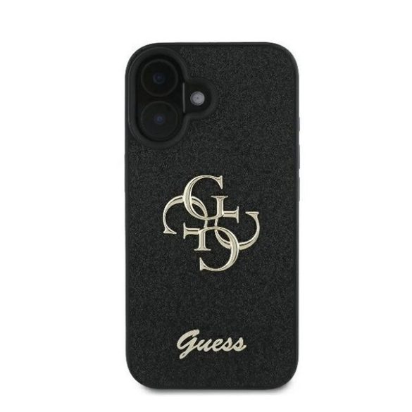 Guess Fixed Glitter Big 4G Apple iPhone 16 Plus hátlap tok, fekete