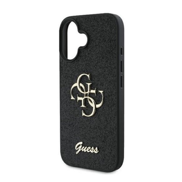 Guess Fixed Glitter Big 4G Apple iPhone 16 Plus hátlap tok, fekete