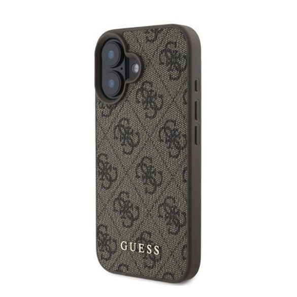 Guess 4G Classic Apple iPhone 16 hátlap tok, barna