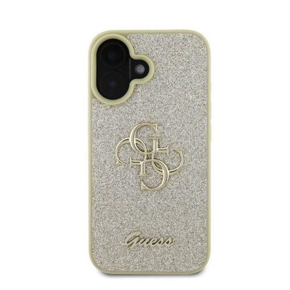 Guess Fixed Glitter Big 4G Apple iPhone 16 hátlap tok, arany 