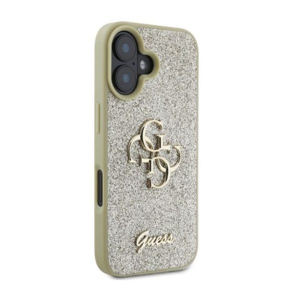 Guess Fixed Glitter Big 4G Apple iPhone 16 hátlap tok, arany 