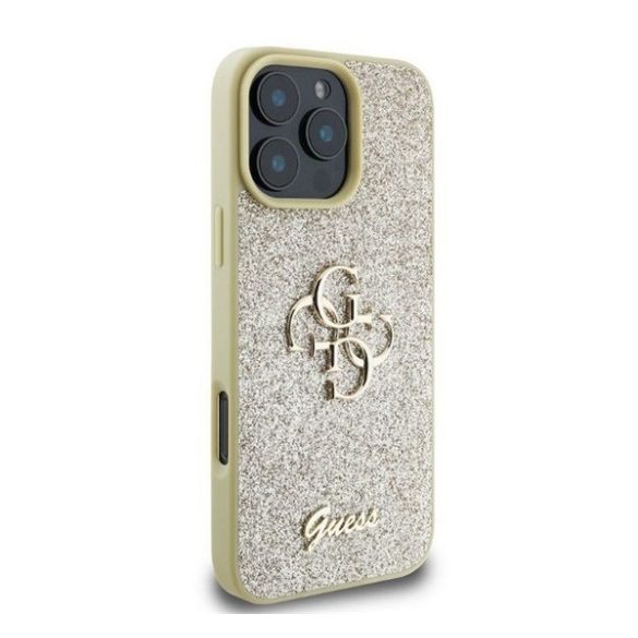 Guess Fixed Glitter Big 4G Apple iPhone 16 Pro Max hátlap tok, arany 