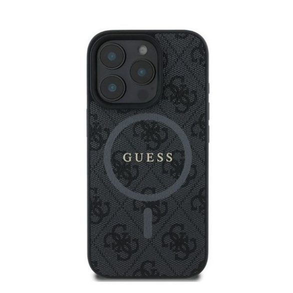 Guess 4G Ring Classic Logo Apple iPhone 16 Pro hátlap tok, fekete