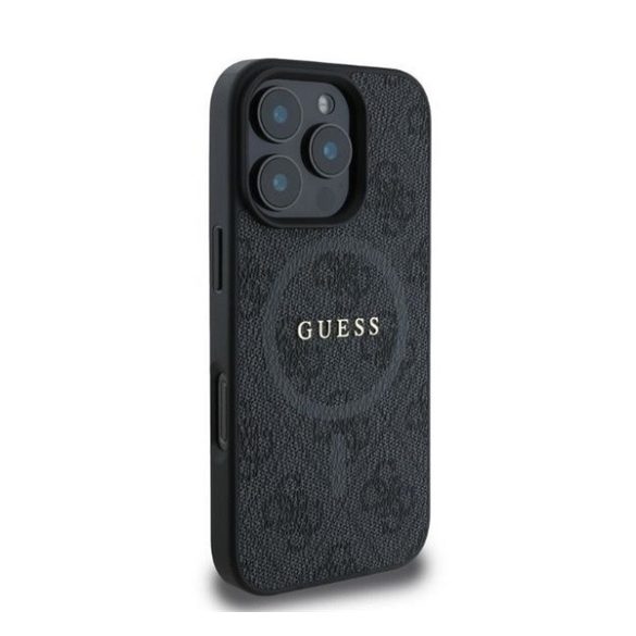 Guess 4G Ring Classic Logo Apple iPhone 16 Pro hátlap tok, fekete