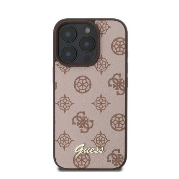 Guess Peony Script Apple iPhone 16 Pro MagSafe kompatibilis hátlap tok, barna