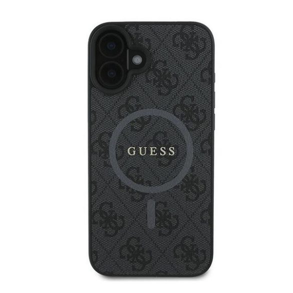 Guess 4G Ring Classic Logo Apple iPhone 16 Plus hátlap tok, fekete