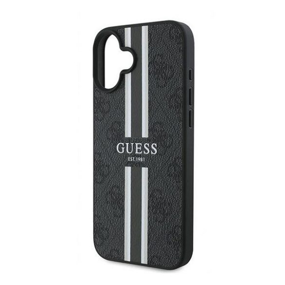 Guess 4G Printed Stripes MagSafe Apple iPhone 16 Plus hátlap tok, fekete