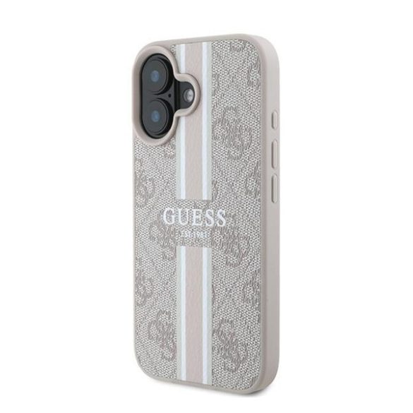 Guess 4G Printed Stripes MagSafe Apple iPhone 16 Plus hátlap tok, rózsaszín