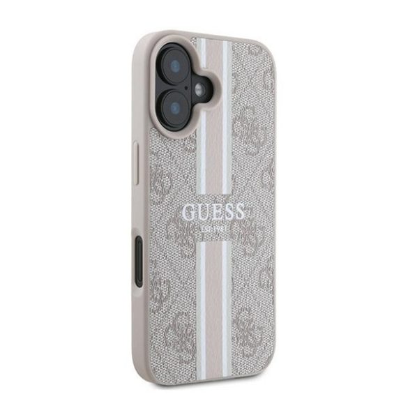 Guess 4G Printed Stripes MagSafe Apple iPhone 16 Plus hátlap tok, rózsaszín