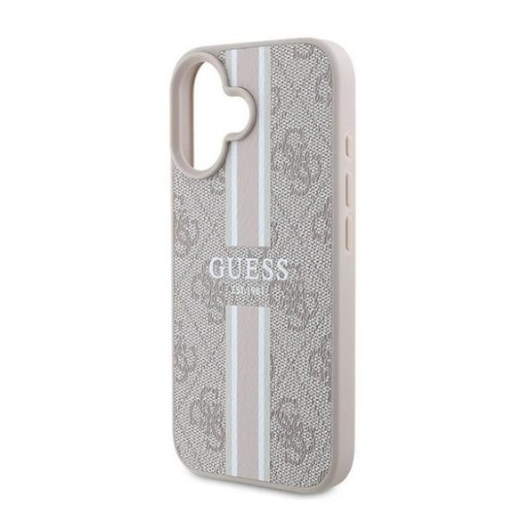 Guess 4G Printed Stripes MagSafe Apple iPhone 16 Plus hátlap tok, rózsaszín