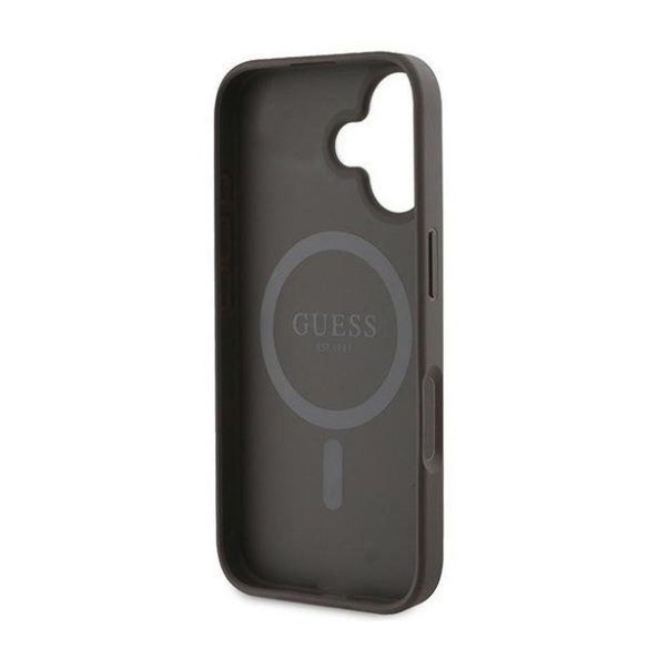 Guess 4G Printed Stripes MagSafe Apple iPhone 16 Plus hátlap tok, barna