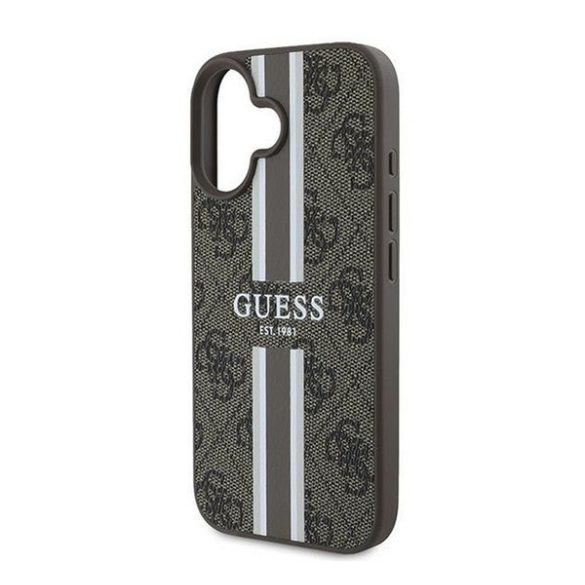 Guess 4G Printed Stripes MagSafe Apple iPhone 16 Plus hátlap tok, barna