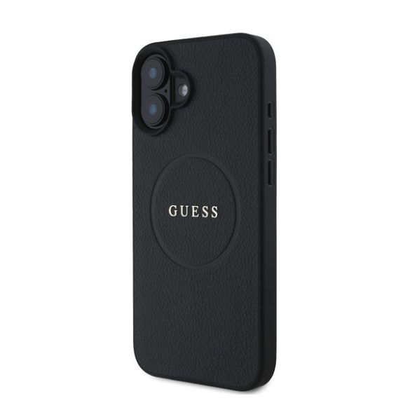 Guess PU Grained Classic Logo MagSafe Apple iPhone 16 Plus MagSafe kompatibilis hátlap tok, fekete