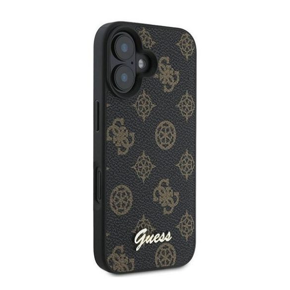 Guess Peony Script Apple iPhone 16 Plus MagSafe kompatibilis tok, fekete