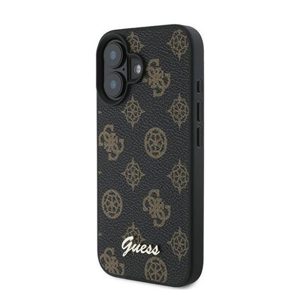 Guess Peony Script Apple iPhone 16 Plus MagSafe kompatibilis tok, fekete