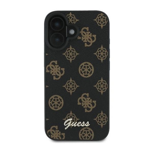 Guess Peony Script Apple iPhone 16 Plus MagSafe kompatibilis tok, fekete