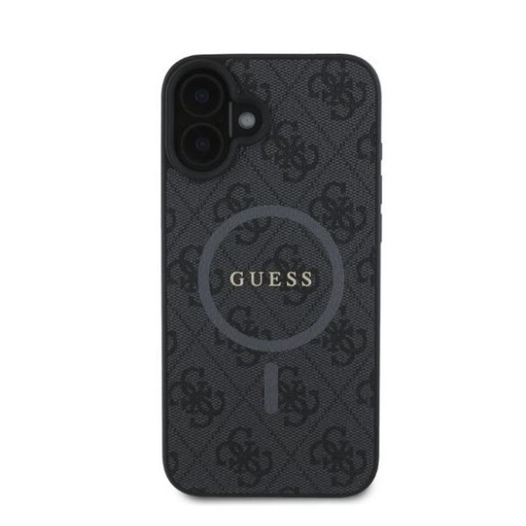 Guess 4G Ring Classic Logo Apple iPhone 16 hátlap tok, fekete