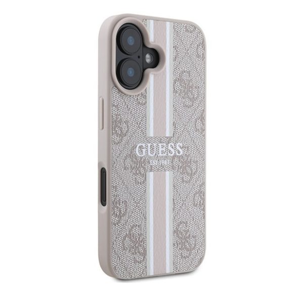 Guess 4G Printed Stripes MagSafe Apple iPhone 16 hátlap tok, rózsaszín