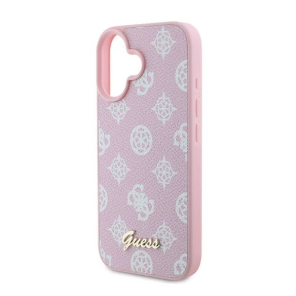 Guess Peony Script Apple iPhone 16 MagSafe kompatibilis hátlap tol, rózsaszín