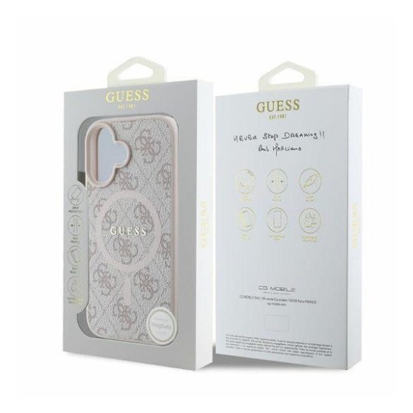 Guess 4G Ring Classic Logo Apple iPhone 16 Pro Max hátlap tok, fekete