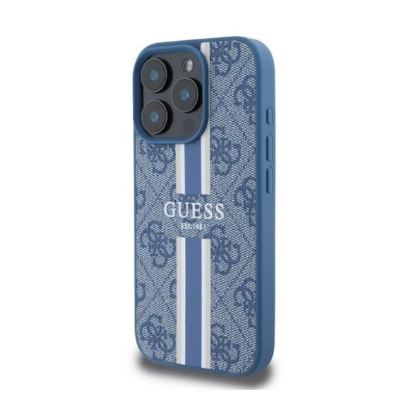 Guess 4G Printed Stripes MagSafe Apple iPhone 16 Pro Max hátlap tok, kék