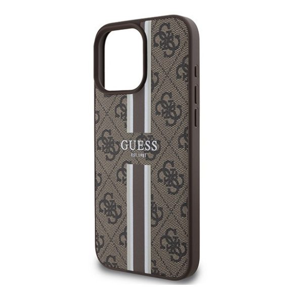 Guess 4G Printed Stripes MagSafe Apple iPhone 16 Pro Max hátlap tok, barna