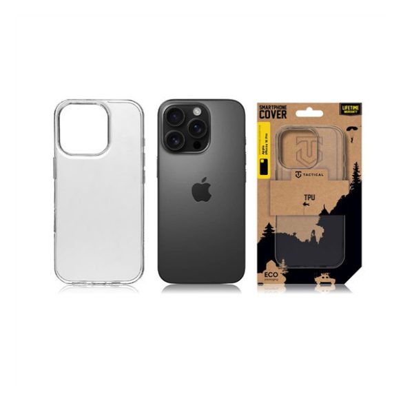 Apple iPhone 16 Pro, Szilikon tok, Tactical TPU, átlátszó