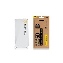   Apple iPhone 16 Pro / 17 / 17 Pro, Kijelzővédő fólia, ütésálló fólia (az íves részre is!), Tempered Glass (edzett üveg), Full Glue, Tactical Glass Shield 5D, fekete