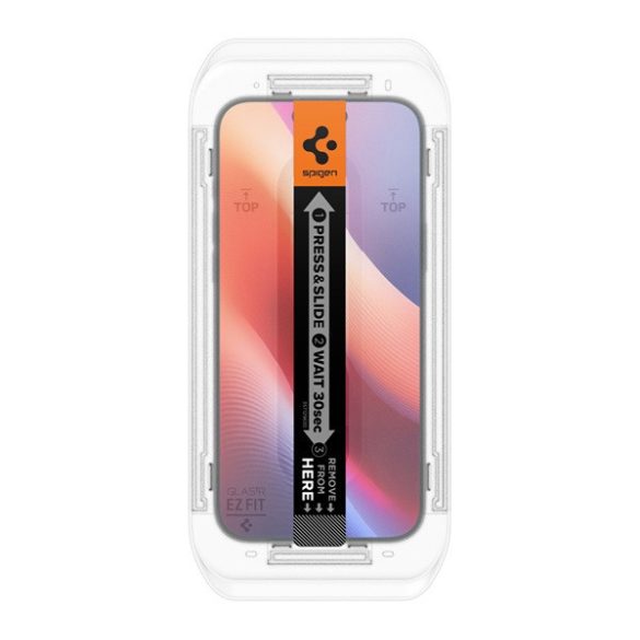 Apple iPhone 16 Pro Max, Kijelzővédő fólia, ütésálló fólia (az íves részre is!), Tempered Glass (edzett üveg), Spigen Ez Fit HD, Clear