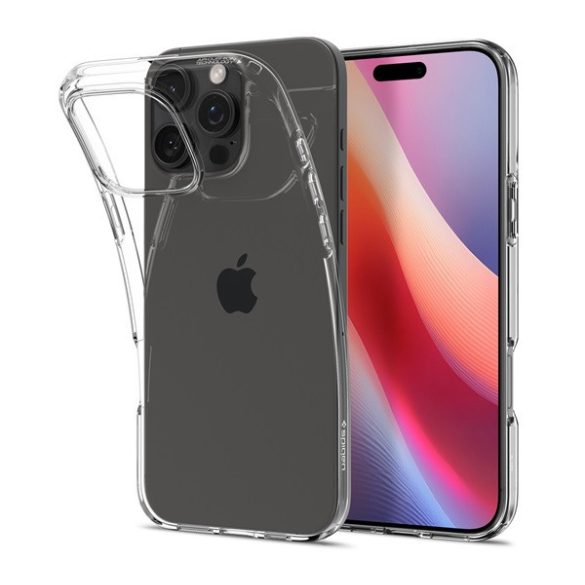 Apple iPhone 16 Pro, Szilikon tok, Spigen Liquid Crystal, átlátszó