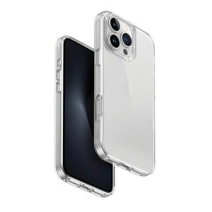 Apple iPhone 16 Pro Max, Szilikon tok, közepesen ütésálló, Uniq Air Fender, átlátszó