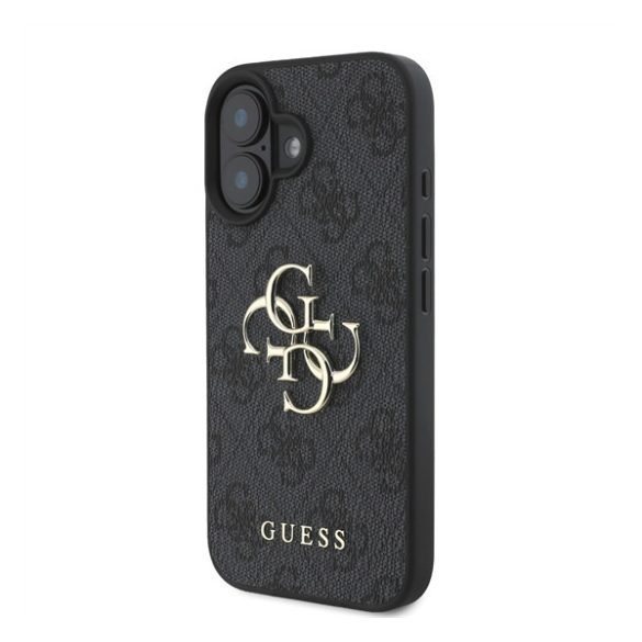 Guess PU 4G Metal Logo Apple iPhone 16 hátlap tok, szürke