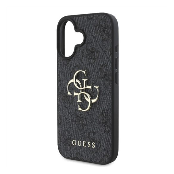 Guess PU 4G Metal Logo Apple iPhone 16 hátlap tok, szürke