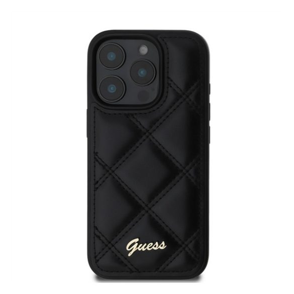 Guess PU Leather Quilted Apple iPhone 16 Pro Max hátlap tok, fekete