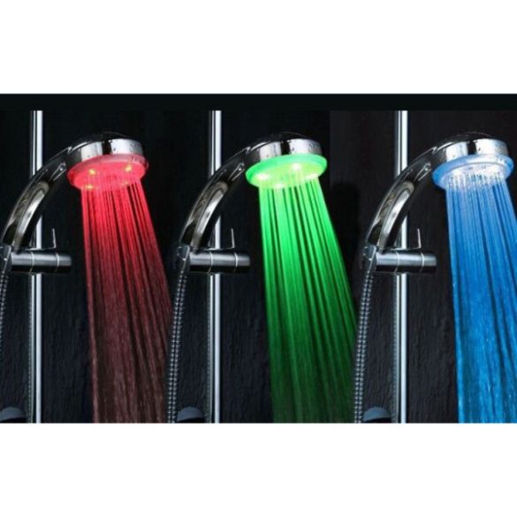 3 színben világító LED zuhanyfej