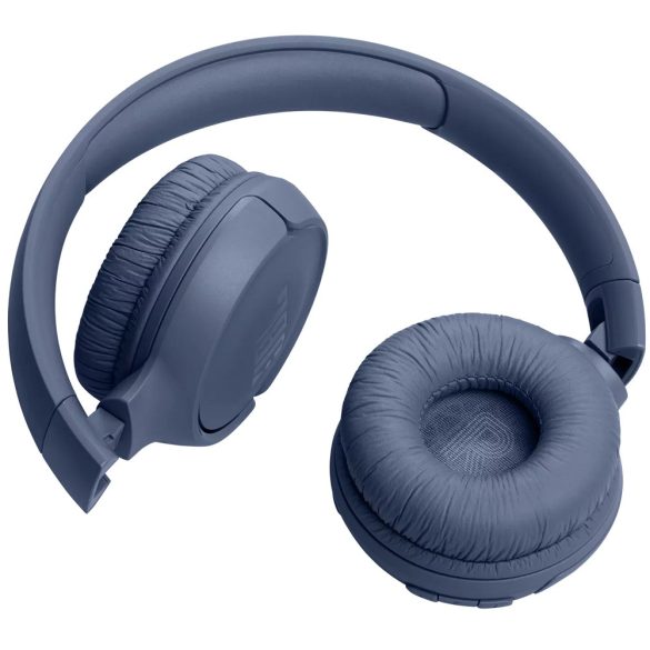 Bluetooth sztereó fejhallgató, v5.3, Multipoint, mikrofon, funkció gomb, hangerő szabályzó, összecsukható, teleszkópos fejpánt, JBL Tune 520BT, kék