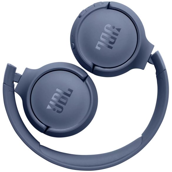 Bluetooth sztereó fejhallgató, v5.3, Multipoint, mikrofon, funkció gomb, hangerő szabályzó, összecsukható, teleszkópos fejpánt, JBL Tune 520BT, kék