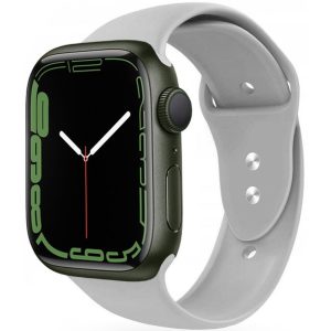 Apple Watch 4-6, SE, SE (2022) (42 / 44 mm) / Watch 7-9 (45 mm) / Watch Ultra 1-2 (49 mm), szilikon pótszíj, állítható, két lyukas rögzítés, TP IconBand, szürke