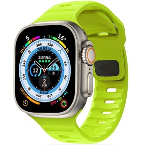 Apple Watch 4-6, SE, SE (2022) (42 / 44 mm) / Watch 7-9 (45 mm) / Watch Ultra 1-2 (49 mm), szilikon pótszíj, állítható, TP IconBand Line, lime