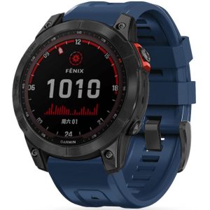 Garmin Fenix 5 / 6 / 6 Pro / 7, szilikon pótszíj, állítható, TP IconBand, sötétkék