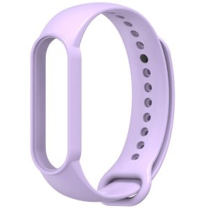 Xiaomi Mi Band 5 / Mi Band 6 / Mi Smart Band 7, szilikon pótszíj, állítható, TP IconBand, lila