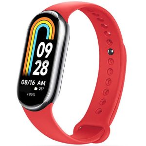 Xiaomi Mi Smart Band 8, szilikon pótszíj, állítható, TP IconBand, piros