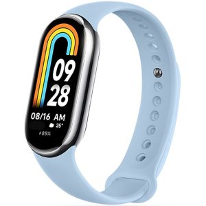 Xiaomi Mi Smart Band 8, szilikon pótszíj, állítható, TP IconBand, világoskék