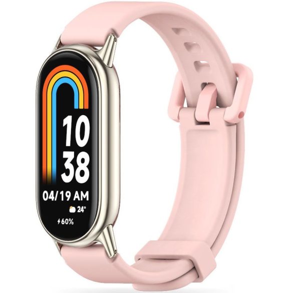 Xiaomi Mi Smart Band 8, szilikon pótszíj, állítható, TP IconBand Pro, rózsaszín